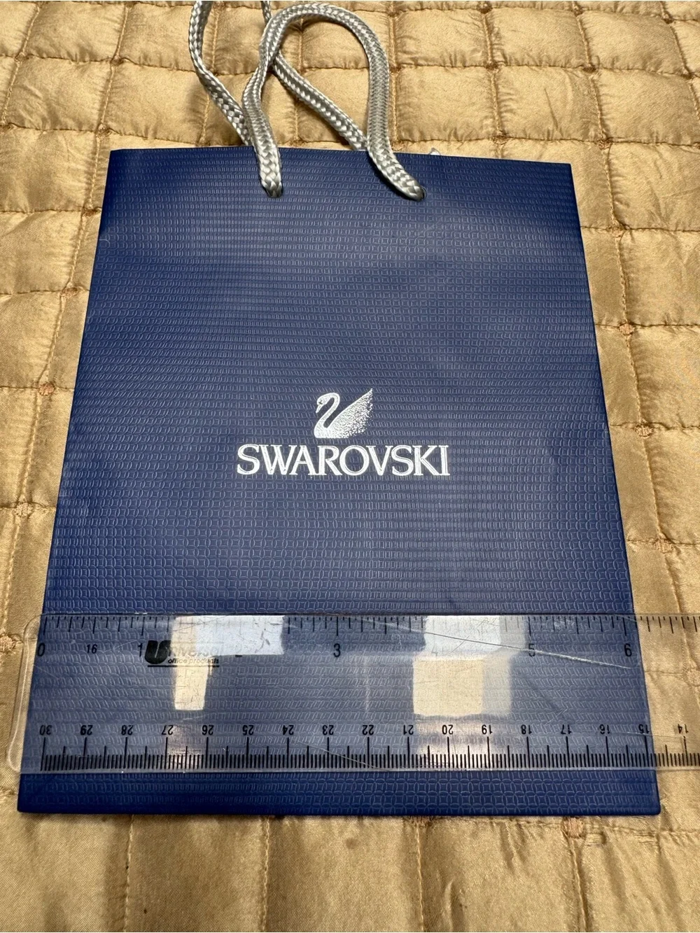 Swarovski Deep Blue Gift Bag with Silver Rope Handles